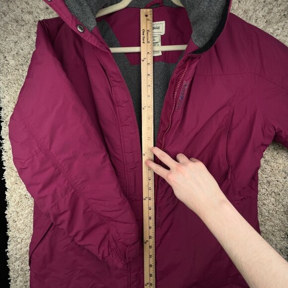 LL Bean Women’s Thinsulate Lined Hooded Jacket Coat Red 0BDX2 Size L Large Reg * - Picture 2 of 16